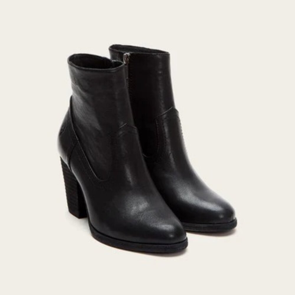 WOMEN'S FRYE ESSA BLACK 100% LEATHER  ANKLE BOOTS BOOTIES NO BOX SIZE 7 EUC